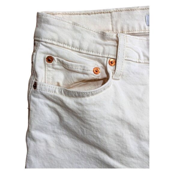 RE/DONE 70S Stove Pipe High Rise Vintage White Button Fly Ankle Jeans Size 28 - Picture 5 of 12